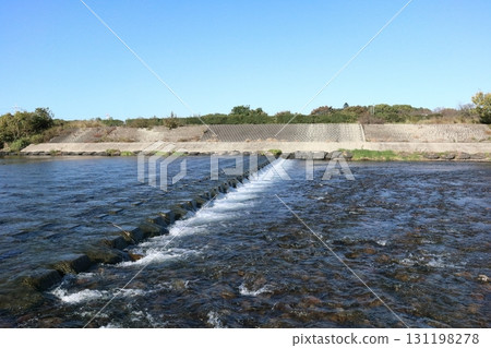 Sand retaining works in front of Shimookutomi Riverbed Park on the Irumagawa River 131198278
