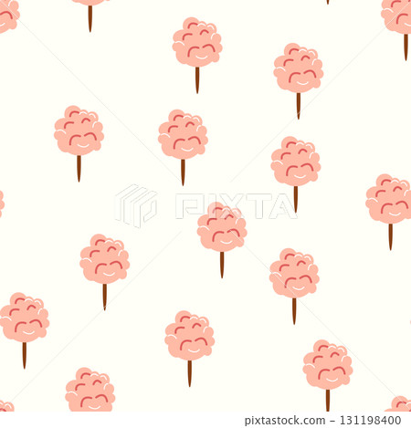 A seamless pattern with a CIRCUS theme. Festive balloons, cotton candy, balls, and magic. Flat cartoon style A seamless pattern with a CIRCUS theme. Festive balloons, cotton candy, balls, and magic. Flat cartoon style 131198400