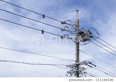 Telegraph pole and transmission line 131198586
