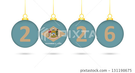Delaware State Flag Christmas Balls 2026 Decoration. Delaware State Flag Christmas Balls 2026 Decoration. 131198675