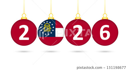 Georgia State Flag Christmas Balls 2026 Decoration. Georgia State Flag Christmas Balls 2026 Decoration. 131198677