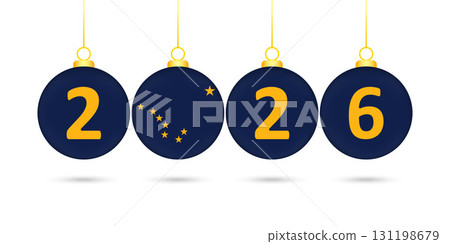 Alaska State Flag Christmas Balls 2026 Decoration. 131198679