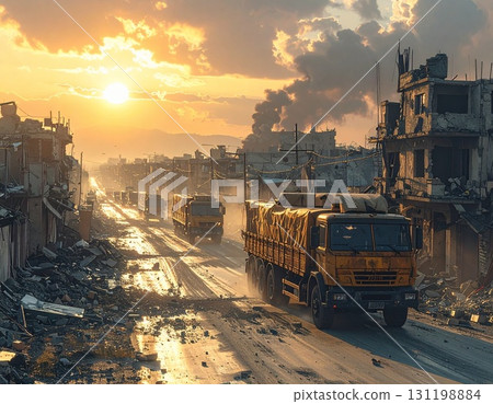 救援希望抵達這座破碎的城市 131198884