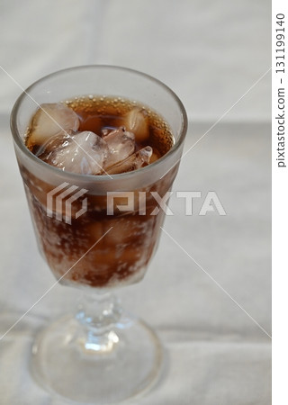 A sweet, cold and deliciously refreshing cola float 131199140