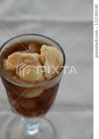 A sweet, cold and deliciously refreshing cola float 131199148