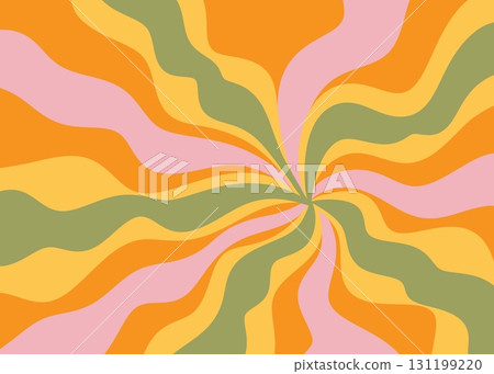 Hand drawn swirl groovy starbust illustration background. Mid century modern yellow green pink vintage retro wallpaper backdrop, 60s 70s decorative geometric lines rays star sunburst, stylish Hand drawn swirl groovy starbust illustration background. Mid century modern yellow green pink vintage retro wallpaper backdrop, 60s 70s decorative geometric lines rays star sunburst, stylish 131199220