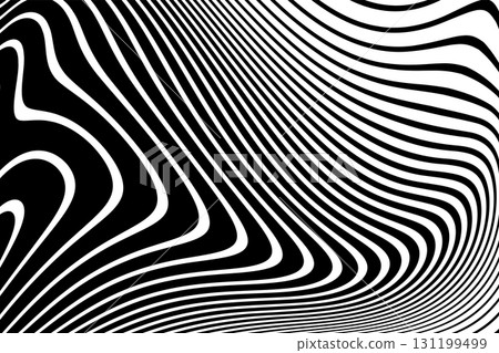 Wavy Lines Black and White Pattern. Abstract Textured Background. Wavy Lines Black and White Pattern. Abstract Textured Background. 131199499