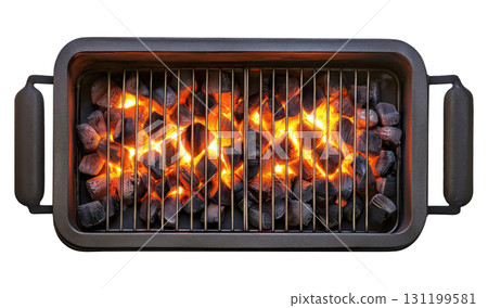 Hot Charcoal Grill with Glowing Embers Hot Charcoal Grill with Glowing Embers 131199581