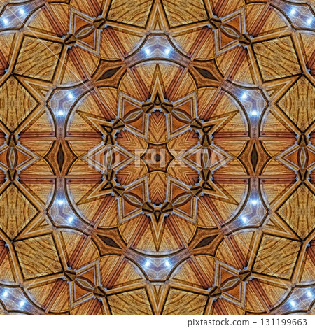 Antique art carved on expensive wooden board. Engraved craft design for border, frame, flooring, wallcovering, furniture decoration, tiles, wrapping paper printing 131199663