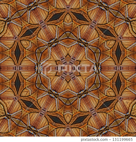 Antique art carved on expensive wooden board. Engraved craft design for border, frame, flooring, wallcovering, furniture decoration, tiles, wrapping paper printing 131199665