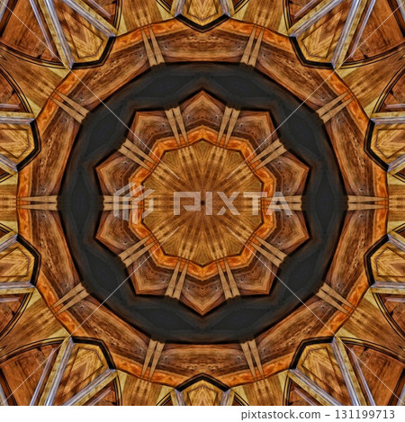 Antique art carved on expensive wooden board. Engraved craft design for border, frame, flooring, wallcovering, furniture decoration, tiles, wrapping paper printing 131199713