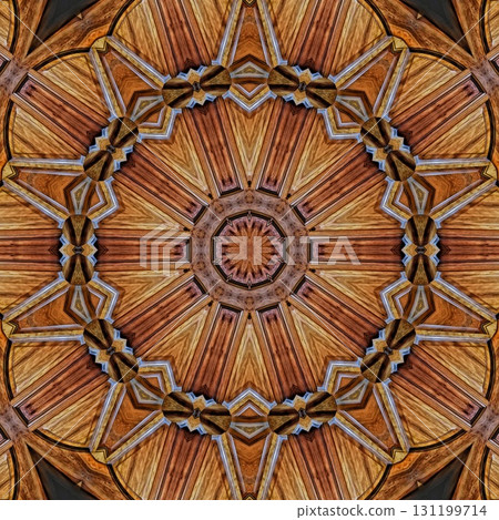 Antique art carved on expensive wooden board. Engraved craft design for border, frame, flooring, wallcovering, furniture decoration, tiles, wrapping paper printing 131199714