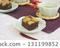 Autumn Japanese sweets: Chestnut yokan Autumn Japanese sweets: Chestnut yokan 131199852