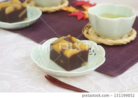 Autumn Japanese sweets: Chestnut yokan Autumn Japanese sweets: Chestnut yokan 131199852