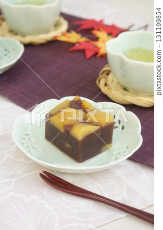Autumn Japanese sweets: Chestnut yokan Autumn Japanese sweets: Chestnut yokan 131199854