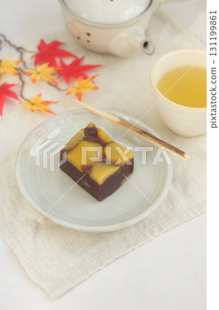 Autumn Japanese sweets: Chestnut yokan Autumn Japanese sweets: Chestnut yokan 131199861