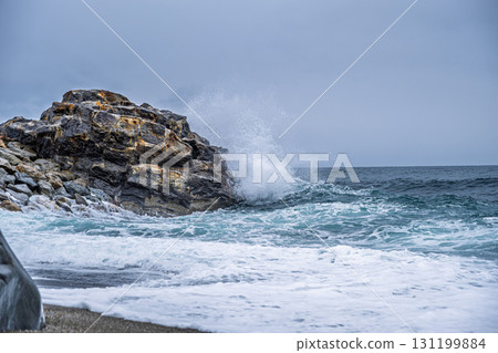【#高知】海浪拍打在桂濱的岩石上 【#高知】海浪拍打在桂濱的岩石上 131199884