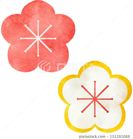 Illustration of plum blossom in watercolor style 131201088