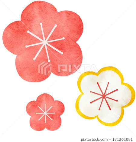 Illustration of plum blossom in watercolor style 131201091