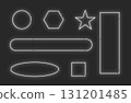 Simple neon light white shape 131201485