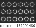 Simple neon light with spiky shapes, white 131201486