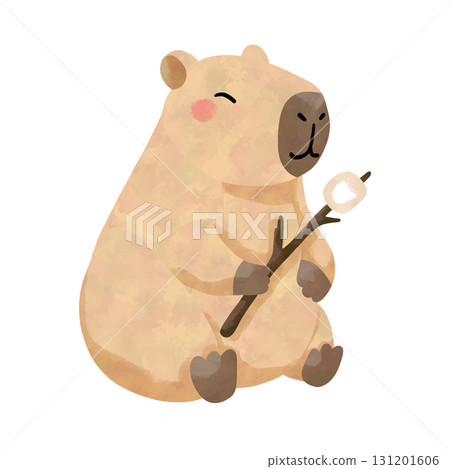 Cute Capybara Family Camping Clipart 131201606