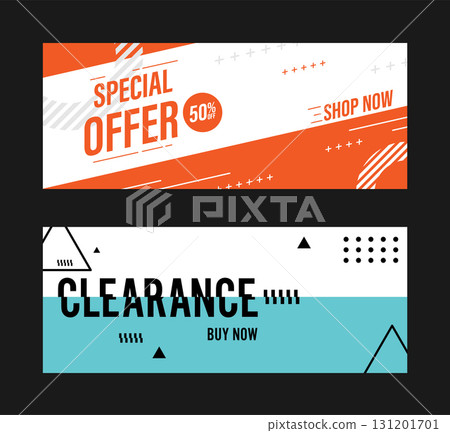 geometric business banner discount promotion 131201701