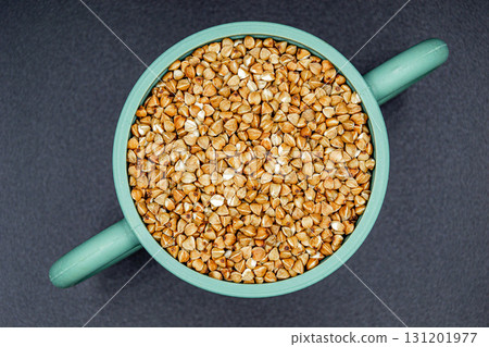 Organic dry buckwheat grains consisting of raw natural product 131201977