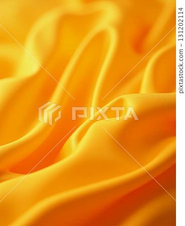 Bright orange fabric cascades in gentle waves, creating a rich texture that evokes warmth and comfort. The play of light enhances its vibrant, cheerful character Generative AI 131202114