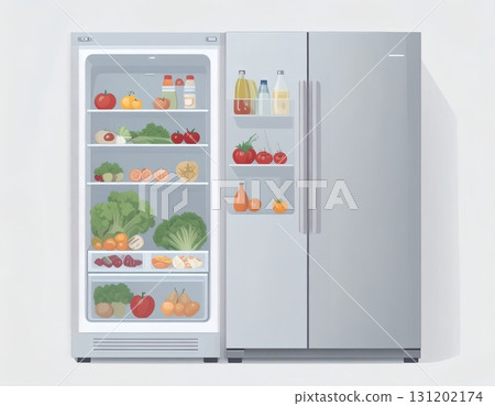 冰箱冷藏容器、冷藏、餐具、儲存、食物、營養、食材、熟食、食物、插圖、白色 冰箱冷藏容器、冷藏、餐具、儲存、食物、營養、食材、熟食、食物、插圖、白色 131202174