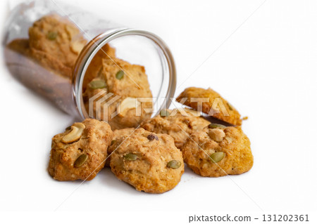 Cookie, Chocolate Chip Cookie, White Background, Cut Out, Chocolate Cookie, Chocolate Chip Cookie, White Background, Cut Out, Chocolate 131202361