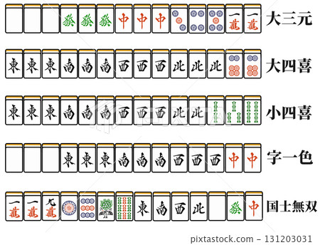 麻將、藥滿套裝1(大三元、大式、正式、二式、國紫無雙) 麻將、藥滿套裝1(大三元、大式、正式、二式、國紫無雙) 131203031