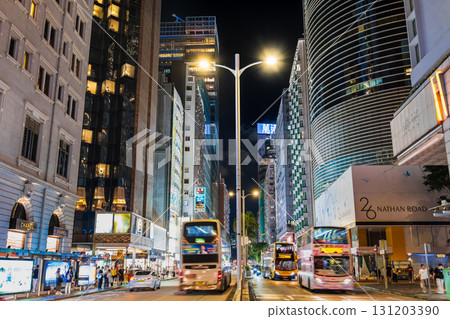 Hong Kong Nathan Road at night * Partially soft focus 131203390