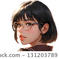 Black-haired high school girl in uniform - transparent PNG material 131203789