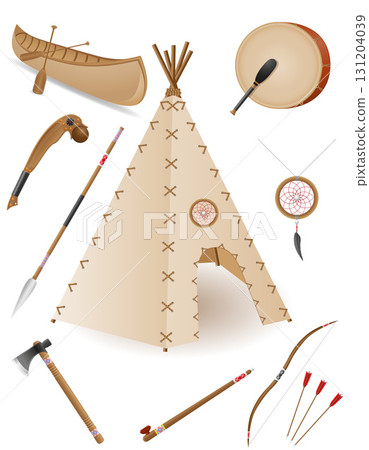 american indians culture eguipment items cartoon stock vector illustration american indians culture eguipment items cartoon stock vector illustration 131204039
