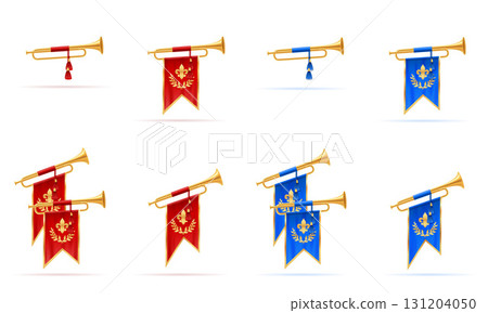 royal king golden horn trumpet cartoon stock vector illustration 131204050