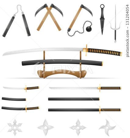 ninja japan weapon warrior assassin cartoon stock vector illustration 131204054
