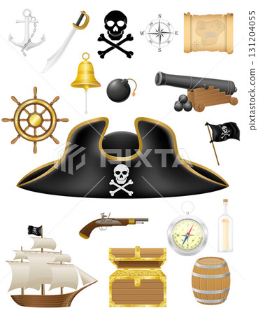 pirate sailing nautical eguipment items icons cartoon stock vector illustration pirate sailing nautical eguipment items icons cartoon stock vector illustration 131204055