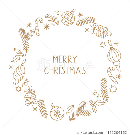 Christmas wreath with merry Christmas lettering 131204162