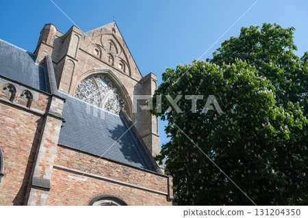 World Heritage Site: Streetscape of the Historic Centre of Bruges and Horse Chestnut Flowers / Bruges, Belgium World Heritage Site: Streetscape of the Historic Centre of Bruges and Horse Chestnut Flowers / Bruges, Belgium 131204350