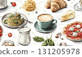 Delicious spaghetti and coffee 131205978