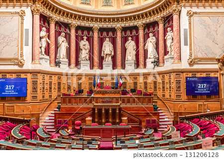 Senate of french republic, interiors decors, Paris, France 131206128