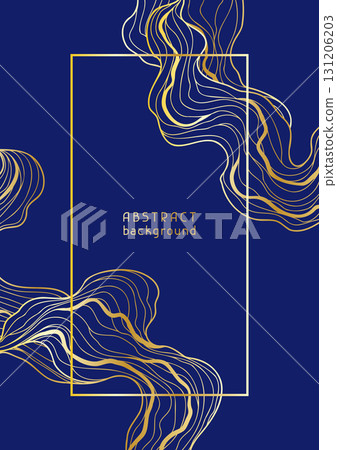Frame with wave elements. Abstract card with linear curls. Frame with wave elements. Abstract card with linear curls. 131206203