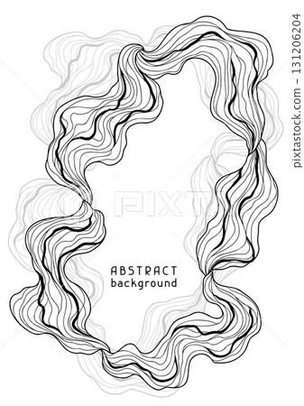 Background with wave elements. Abstract card with linear curls. 131206204