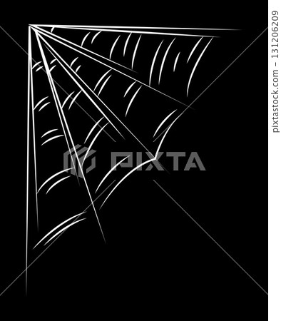 Spider web as a symbol of Halloween. White hand drawn illustration. Spider web as a symbol of Halloween. White hand drawn illustration. 131206209