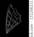Spider web for Halloween. White hand drawn illustration. 131206211