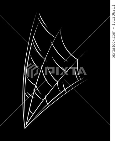 Spider web for Halloween. White hand drawn illustration. Spider web for Halloween. White hand drawn illustration. 131206211