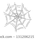 The web as a symbol of Halloween. Black hand drawn illustration. 131206215