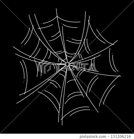The web as a symbol of Halloween. White hand drawn illustration. 131206216