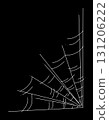 Doodle web for Halloween. White hand drawn illustration. 131206222